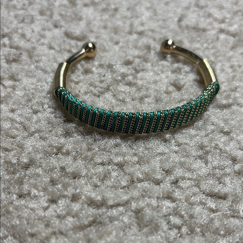 Elegant Gold and Green Cuff Bracelet - Picture 1 of 7